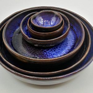 Conjunto de 5 platos en azul