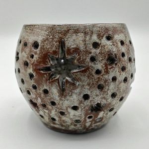 Farolillo estrella marrones y blancos piedra