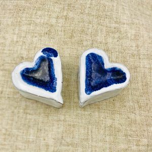 Cajita corazón blanca y azul